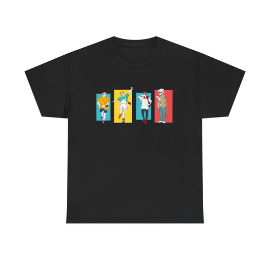 Retro Dancer Graphic Tee — Color Block Pop Art Dance Silhouettes
