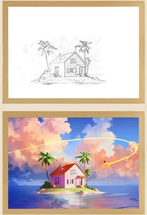 Dragon Ball Z: Kame House - LED Framed Wall Art - Project NuMa -