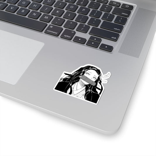 Demon slayer nezuko kiss cut sticker