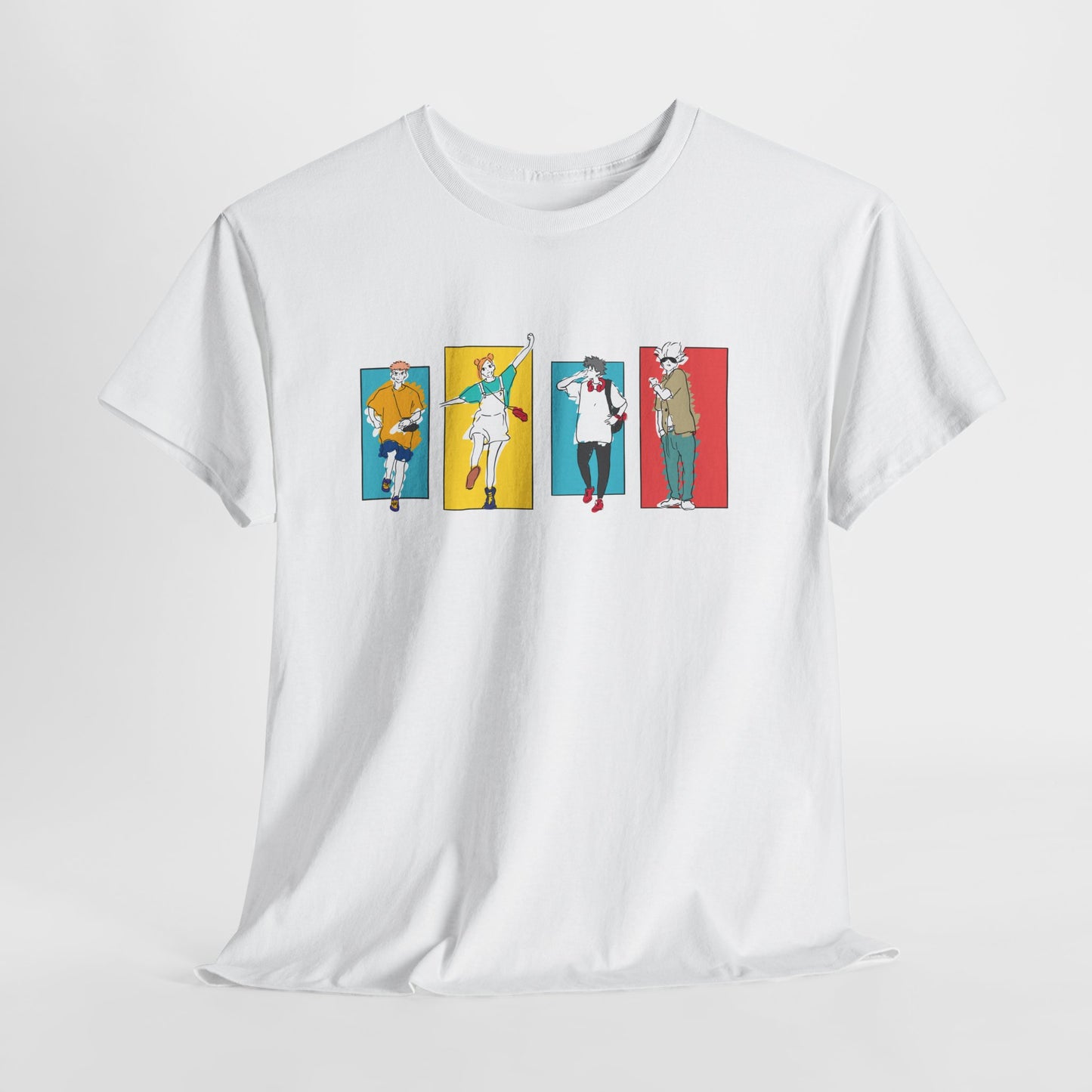 Retro Dancer Graphic Tee — Color Block Pop Art Dance Silhouettes