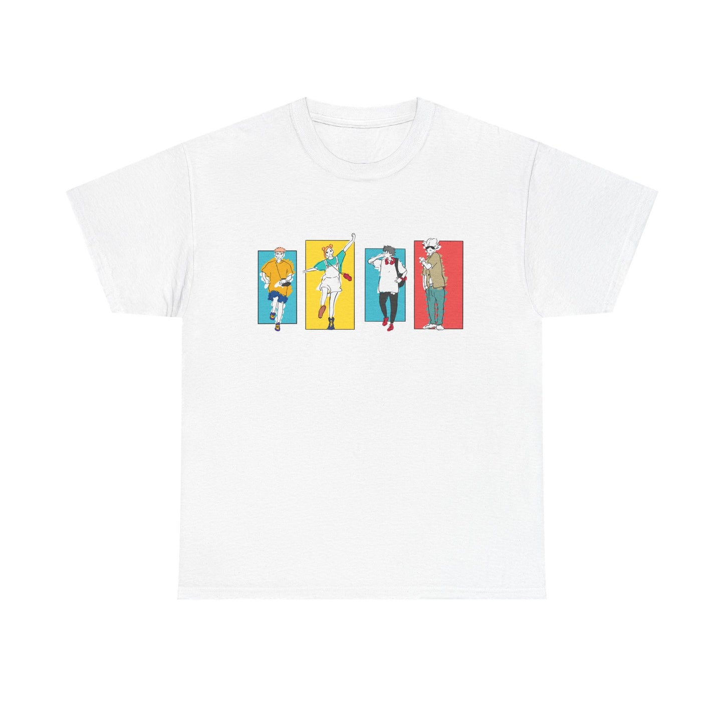 Retro Dancer Graphic Tee — Color Block Pop Art Dance Silhouettes
