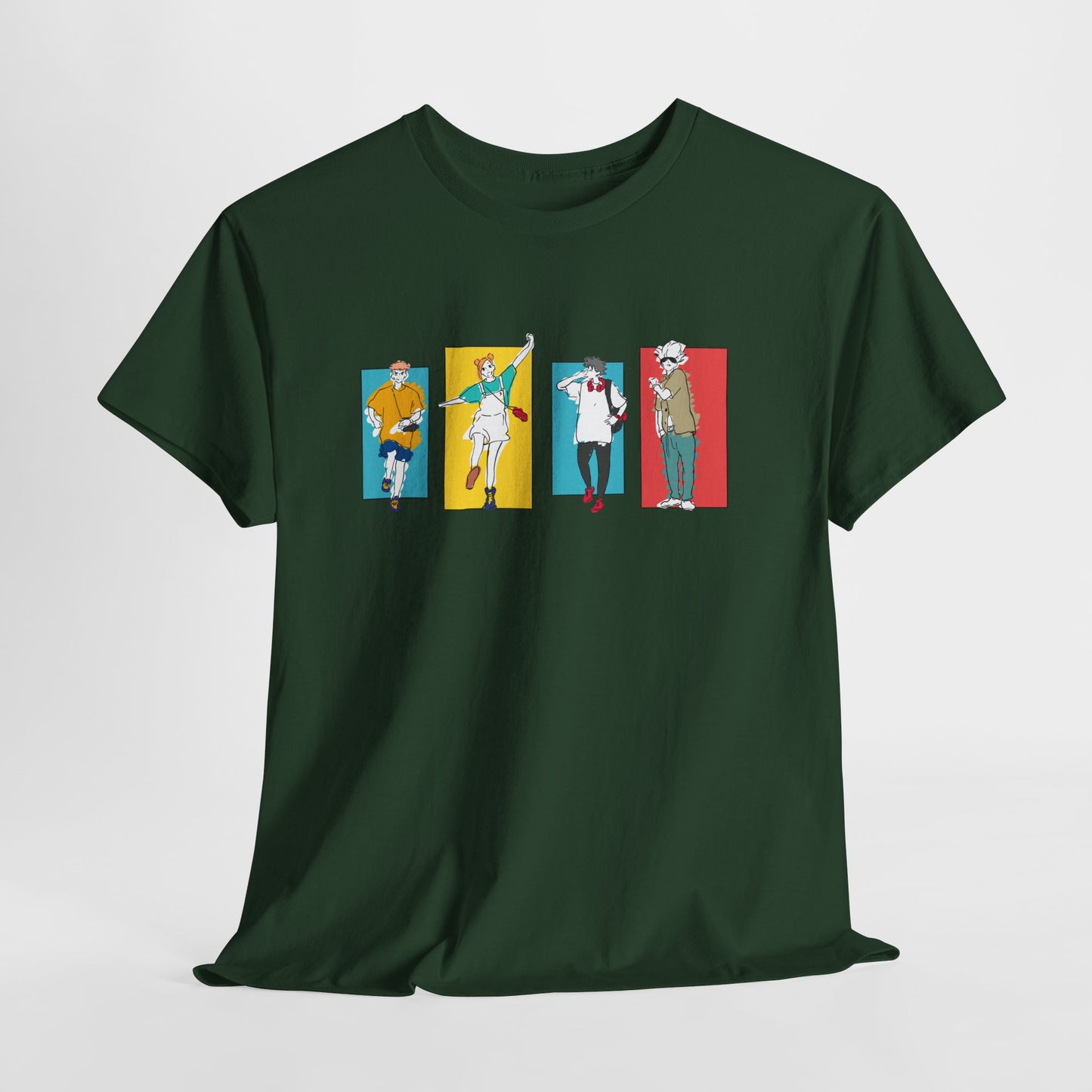 Retro Dancer Graphic Tee — Color Block Pop Art Dance Silhouettes