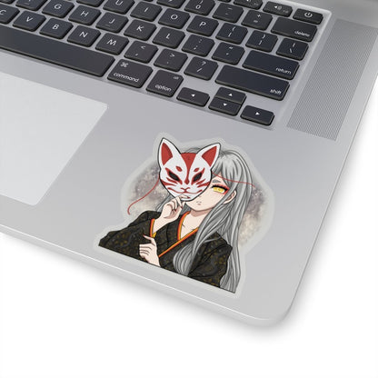 Kitsune kiss cut sticker
